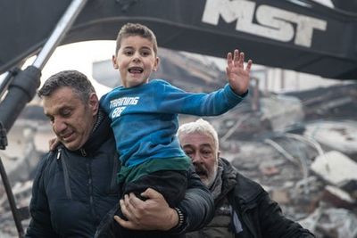 Boy aged eight is symbol of hope as he’s saved from earthquake rubble after two days