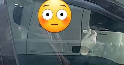 Driver caught by police eating soup from a bowl at the wheel