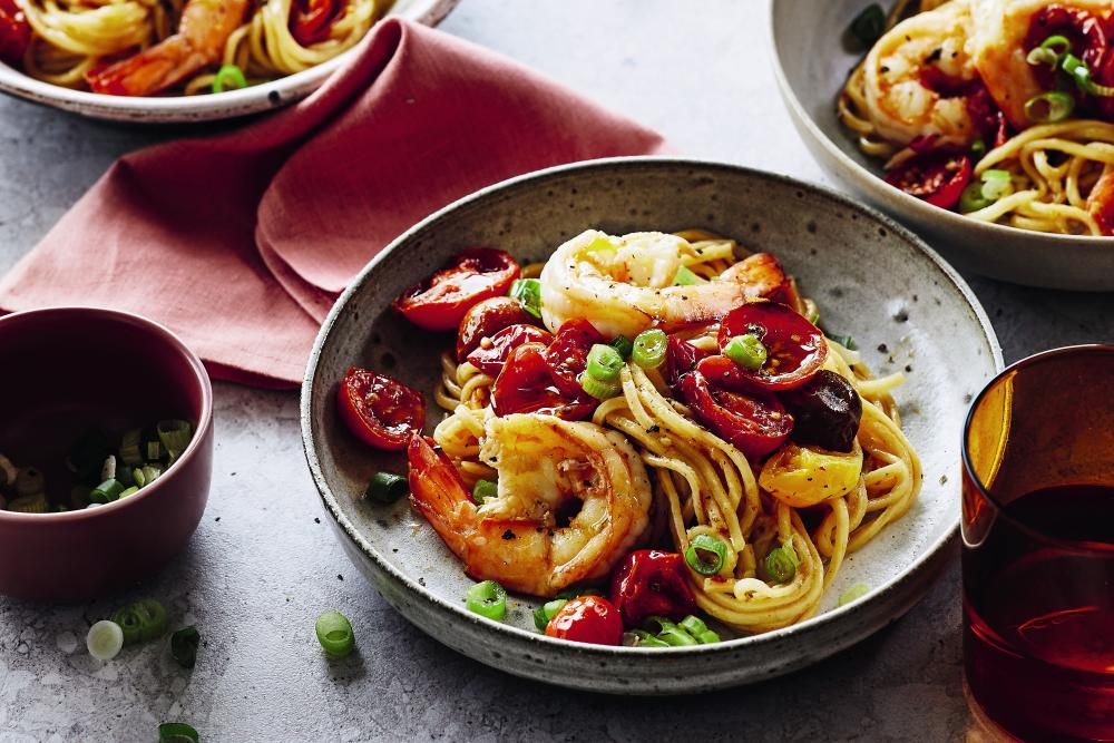 Silvia Colloca’s tagliolini with prawns and roasted…