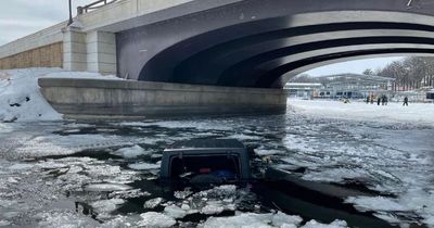 Hero boy, 17, saves man and his dog after car plummets off bridge into icy lake