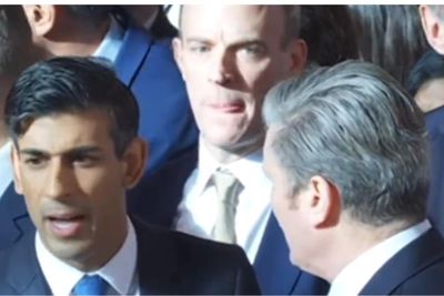 Watch 'toe-curling' footage of Dominic Raab's death stare aimed at Keir Starmer