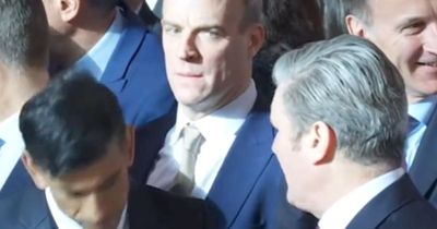 Dominic Raab spotted giving Keir Starmer an absolute 'death stare' during Zelensky visit