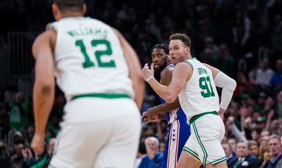 Six Celtics score in double-figures as Boston overcomes 76ers, injury bug in 106-99 victory