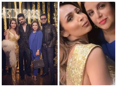 Farah Khan catches up with Malaika Arora at an event in Delhi; calls her 'eternal hottie' - see photos