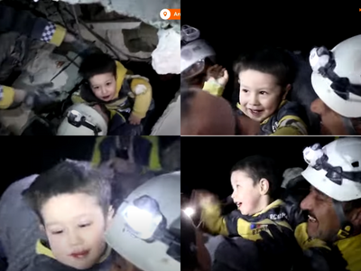 Turkey, Syria earthquake: Workers cheer after rescuing toddler trapped under rubble