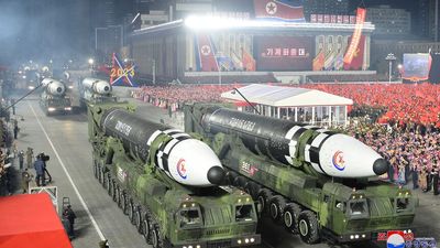 North Korea shows off largest-ever number of nuclear missiles at anniversary parade