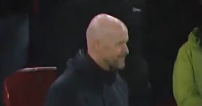 Erik ten Hag reaction to Jadon Sancho celebrations after comeback goal captured