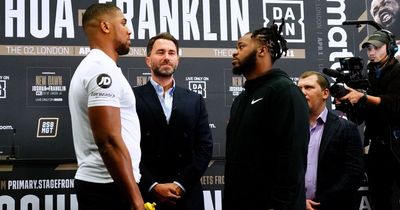 Anthony Joshua and Jermaine Franklin face off for first time ahead of fight