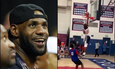 Watch: Bronny James shows LeBron video he took of record-breaking shot