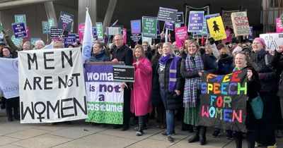 Campaigners stage protest at Holrood against transgender criminals in Scots female prisons