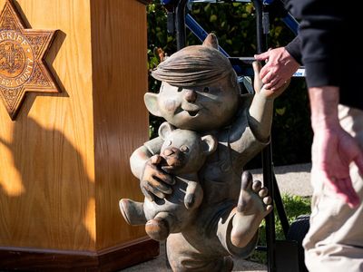 Monterey's missing 'Dennis the Menace' statue found in lake