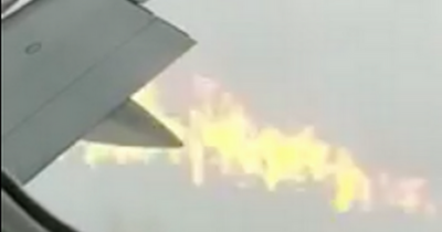 Footage of plane wing 'on fire' as emergency landing made at Glasgow Prestwick airport