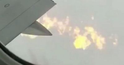 Delta plane passengers in tears as plane wing 'catches fire' minutes after takeoff