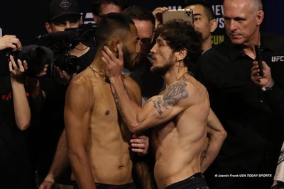 UFC 284 ceremonial weigh-in faceoffs highlights and photo gallery: Multiple fights get physical