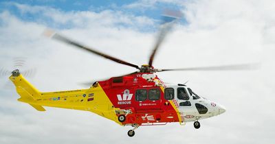 Motorcycle rider airlifted to hospital after crash