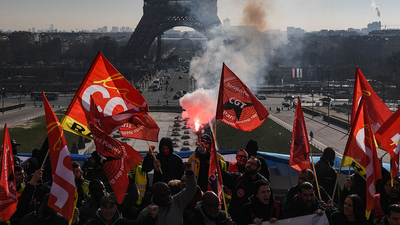 Unions march against French pension reform plan in fourth national day of protests