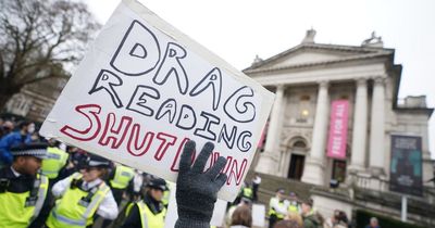 Protest outside drag queen children's event at Tate Britain
