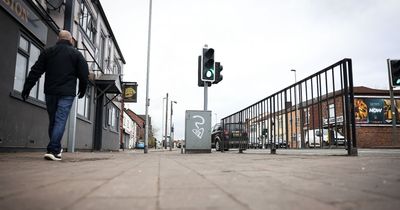 Blood splatters on the pavement as neighbours wake to a horrendous attack