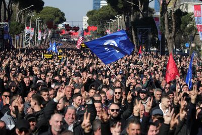 Albanian opposition protests against corruption, poverty