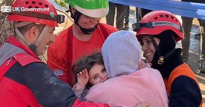 The incredible moment a Welsh firefighter helped reunite a woman and child amidst the Turkey earthquake chaos