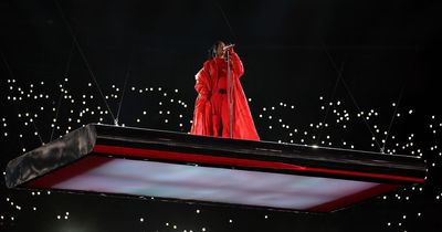 Rihanna has crowd in 'palm of her hands' during dazzling Super Bowl half time show set