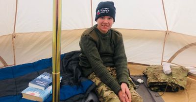 Renfrewshire 13-year-old sleeping in tent for 100 nights and still gets his homework done on time