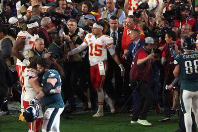 Super Bowl 57 MVP Patrick Mahomes wears WWE Championship Belt