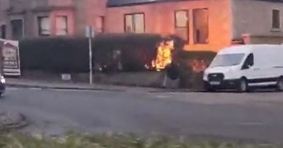 Hedge outside Edinburgh home bursts into flames as 'controlled burn' spreads