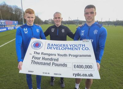 RYDC break £10million funds barrier after Rangers Academy cheque presentation