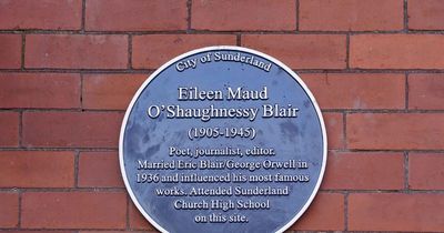 Blue plaque commemorating South Shields-born writer and wife of George Orwell unveiled in Sunderland
