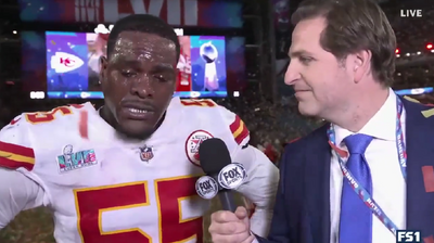 A tearful Frank Clark was profoundly sentimental during postgame speech after Chiefs’ Super Bowl win