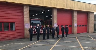 Glasgow fire crews pay tribute to Barry Martin who died following Jenners blaze