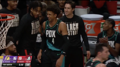 Matisse Thybulle had the biggest smile after blocking Lakers’ Malik Beasley into another dimension