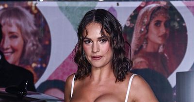 Newly single Lily James almost spills out of busty dress at premiere for her new movie