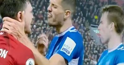 Conor Coady's X-rated exchange caught on camera as Everton board member spotted at Liverpool game