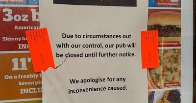 Wetherspoon pub announces sudden closure with cryptic note pinned to entrance door