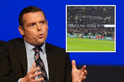 Celtic fans branded 'unacceptable' for 'Douglas Ross is a c***' banner by ex-referee