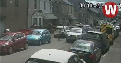 The moment a teen serving a driving ban rode his new e-scooter straight into a moving car