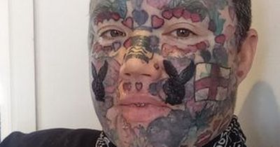 Tattooed mum 'scares kids and dog' after covering ink up with makeup