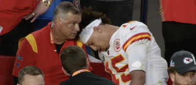 Mic’d-up video showed what Patrick Mahomes told the Chiefs after hurting his ankle in the Super Bowl