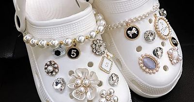 Brides spark heated debate with 'classless' bedazzled Crocs on their wedding day