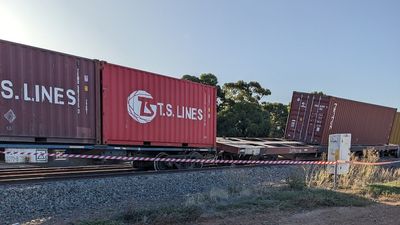 Freight train derails at Two Wells, north of Adelaide, with several carriages coming off track