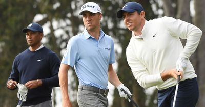 What time are Rory McIlroy and Tiger Woods teeing off together at the Genesis Invitational today?