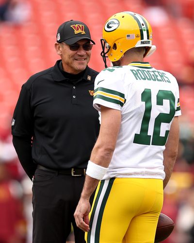 Where are the Commanders ranked as a potential destination for Aaron Rodgers?