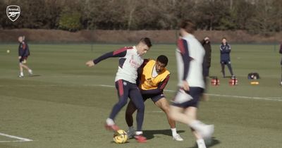 What Leandro Trossard did to Reiss Nelson in Arsenal training session ahead of Man City clash