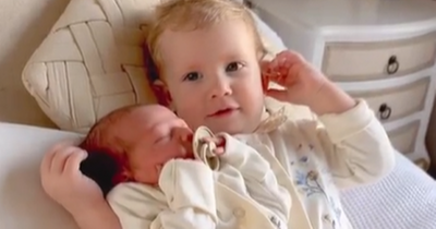 Stacey Solomon shares Instagram video of sweet moment Rose meets baby sister Belle