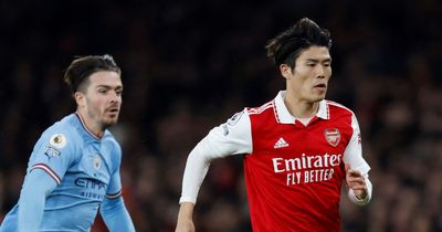 What Martin Odegaard did to Takehiro Tomiyasu after huge error during Arsenal vs Man City