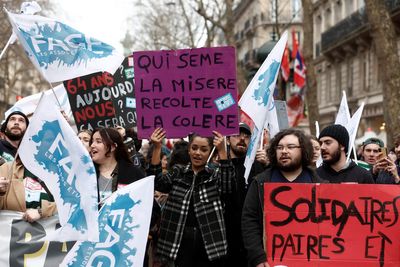 French union bosses take retirement-age protests to countryside as vote looms