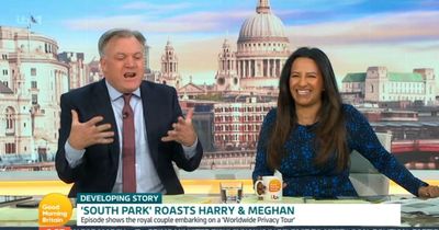 GMB star fumes he 'doesn’t care' about Meghan and Harry as he’s reprimanded by co-host