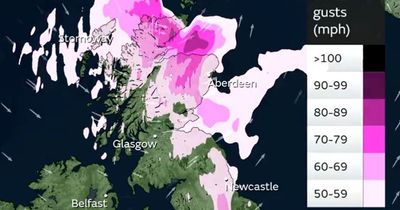 Scotland snow warning issued as Storm Otto weather map shows areas hit by 80mph wind